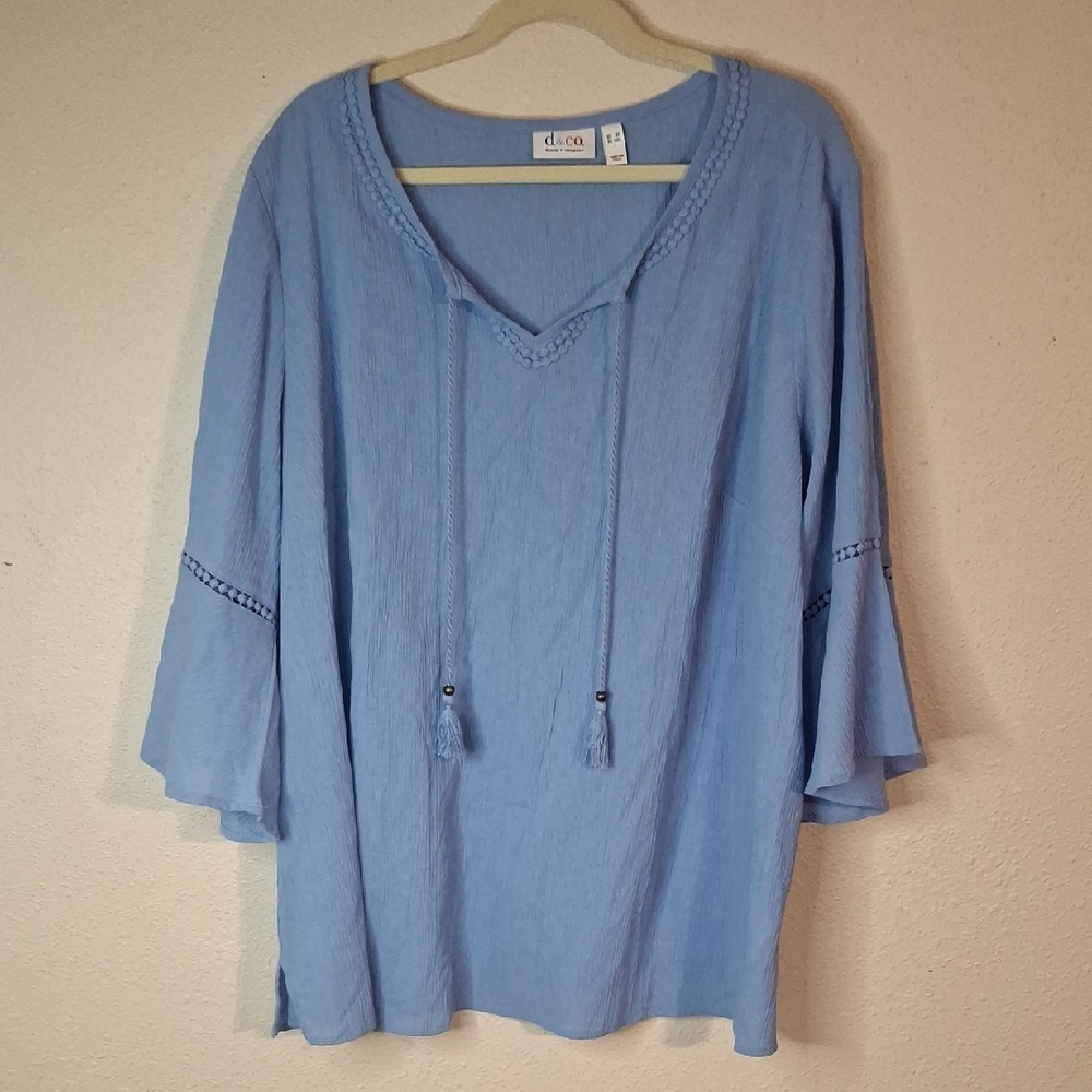 Blue Women's Top by D&Co size 3X